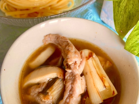 鶏せせりと魚介ダシのつけ麺♬パスタde